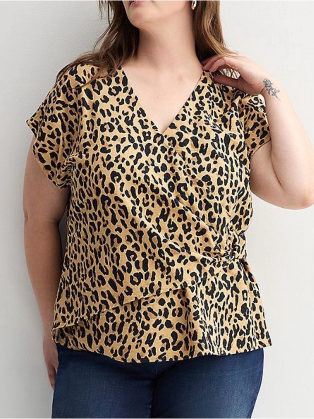 Animal Print V-Neck Tunic Top